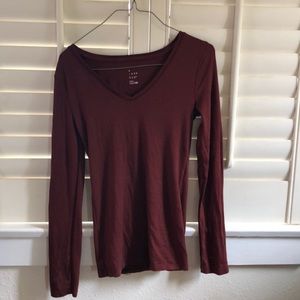 Long sleeve deep burnt orange shirt